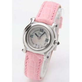 スーパー コピー グラハム 時計 a級品 - ショパール クロコレザー ピンク/ホワイトシェル レディース 27/824523